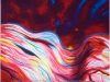 Mouvement rouge, blanc et turquoise